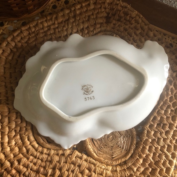 Lefton China Gold Maple Leaf Porcelain Finger Tray #5763 Hand-Painted - Picture 9 of 12